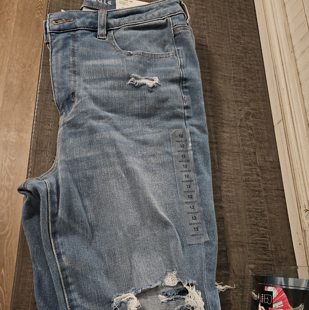 Hi-rise, distressed Jeggings [dream jeans]